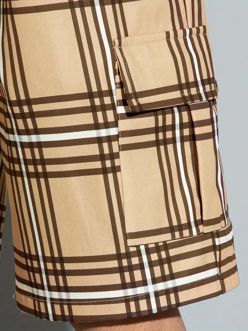 Manfredo® | Casual Checked Shorts With Drawstring And Side Pockets