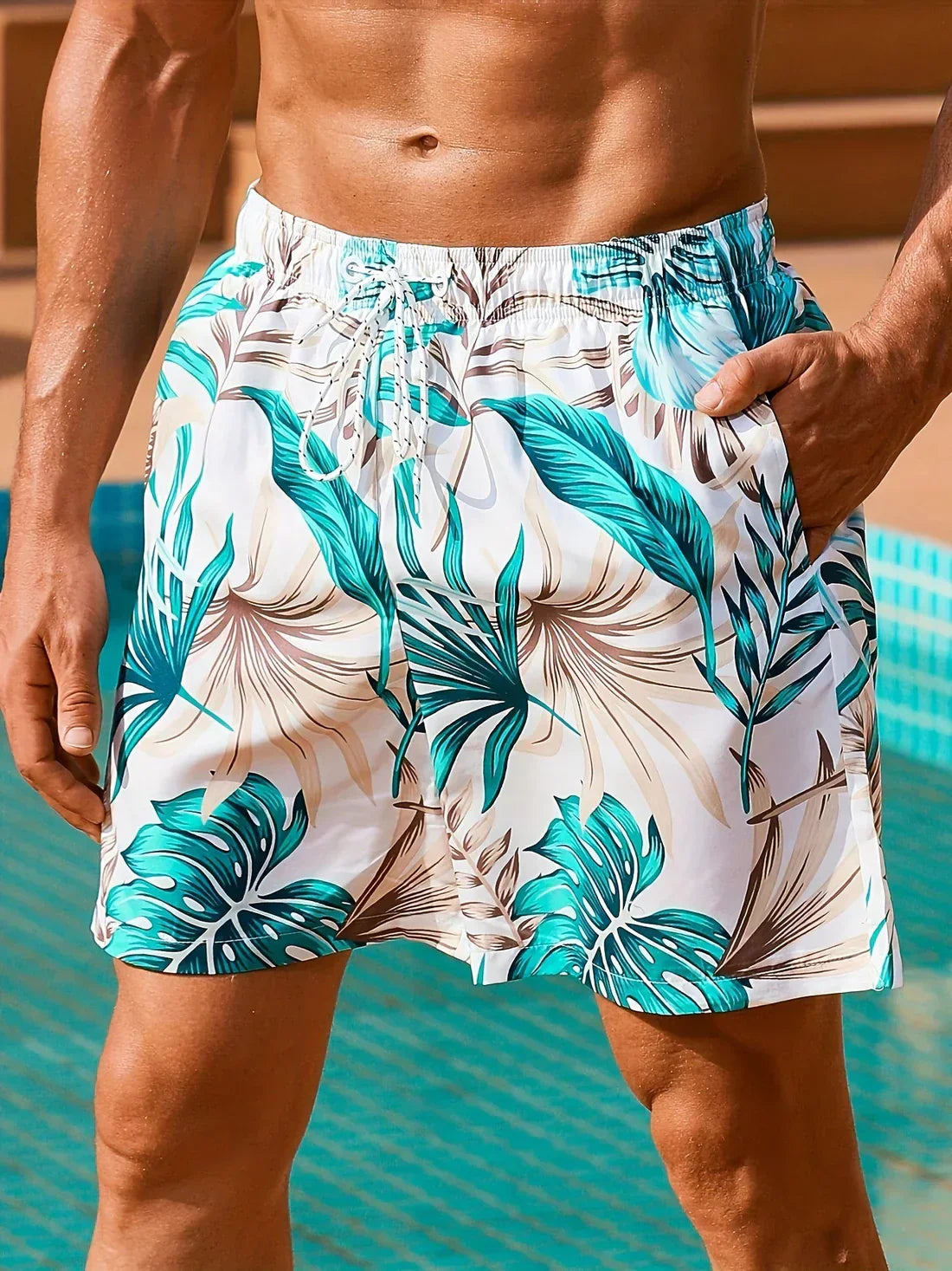 Nino® | Tropical Swim Shorts With Pockets
