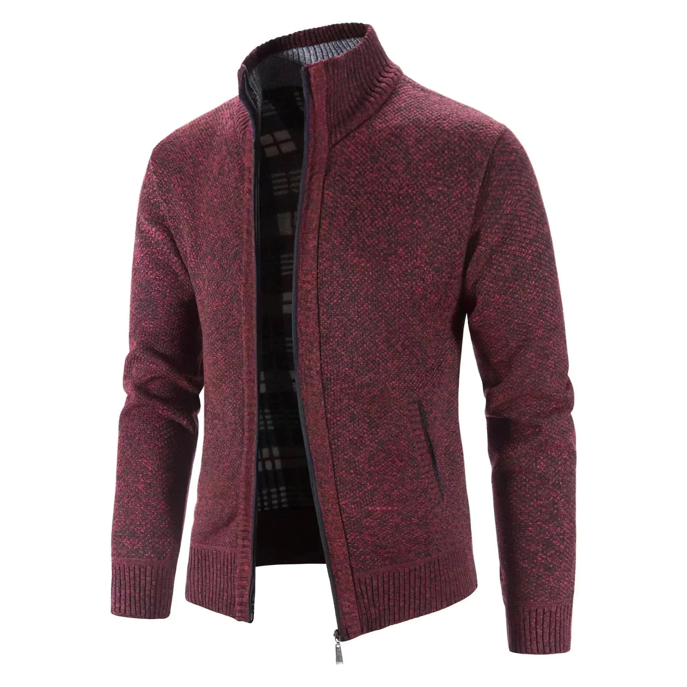 Azriel | Stylish cardigan with zipper and stand-up collar