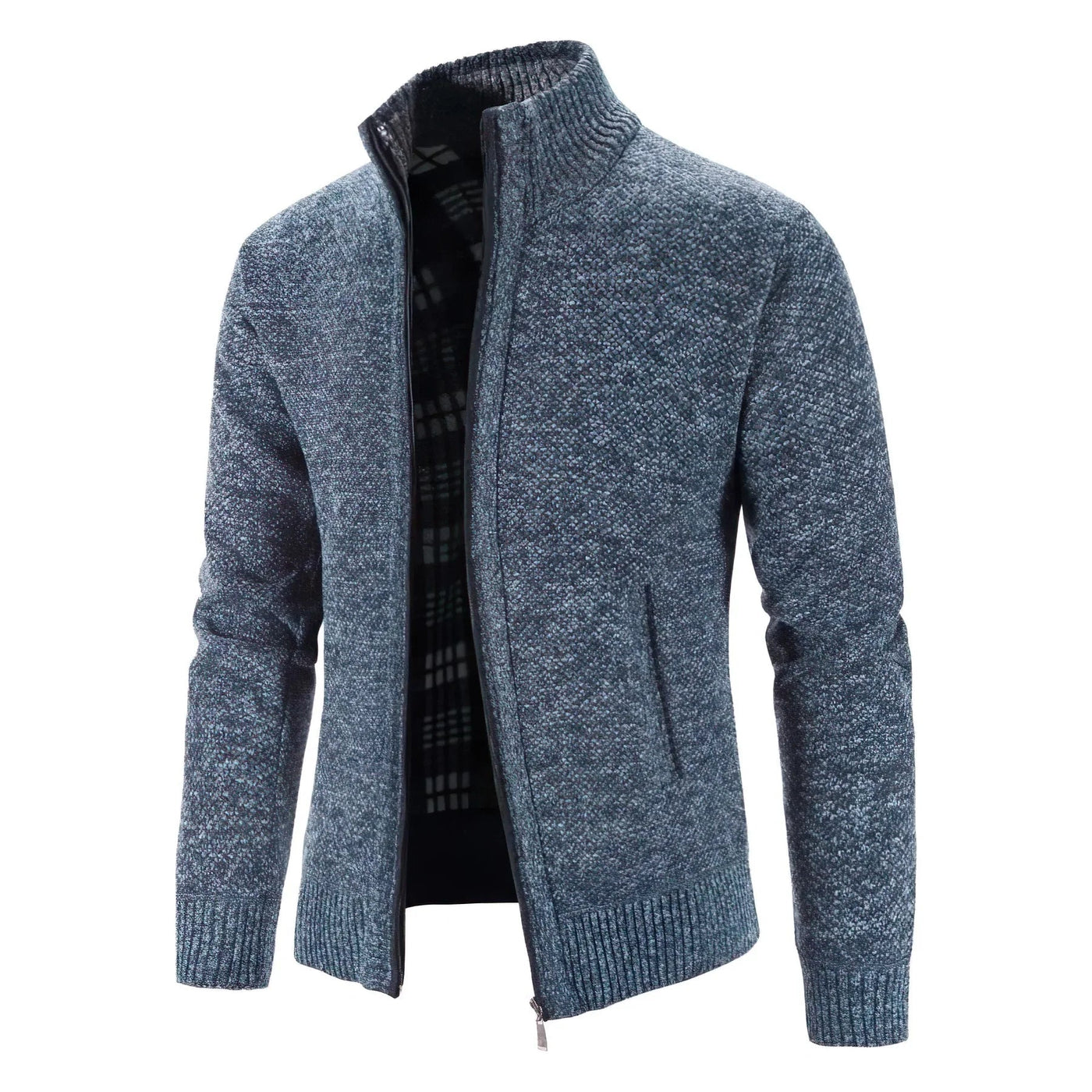 Azriel | Stylish cardigan with zipper and stand-up collar