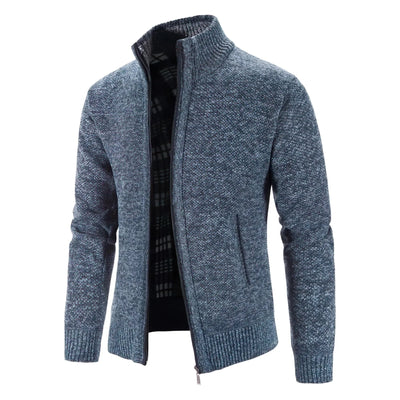 Azriel | Stylish cardigan with zipper and stand-up collar