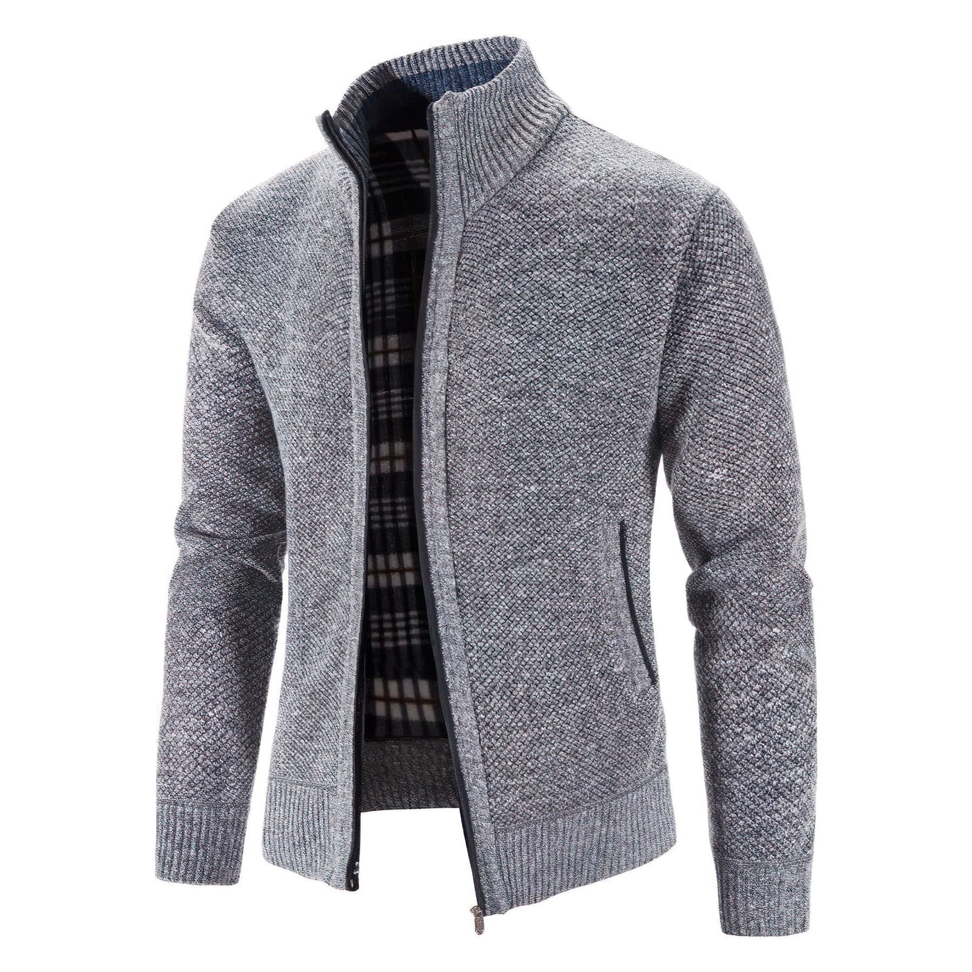 Azriel | Stylish cardigan with zipper and stand-up collar