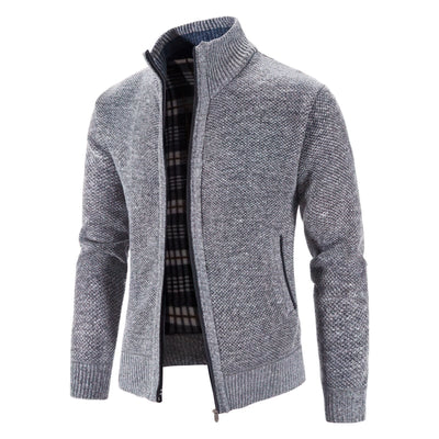 Azriel | Stylish cardigan with zipper and stand-up collar