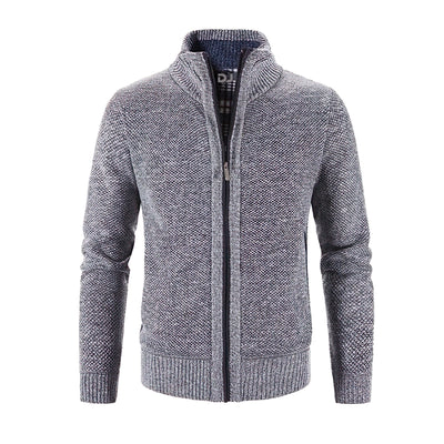 Azriel | Stylish cardigan with zipper and stand-up collar
