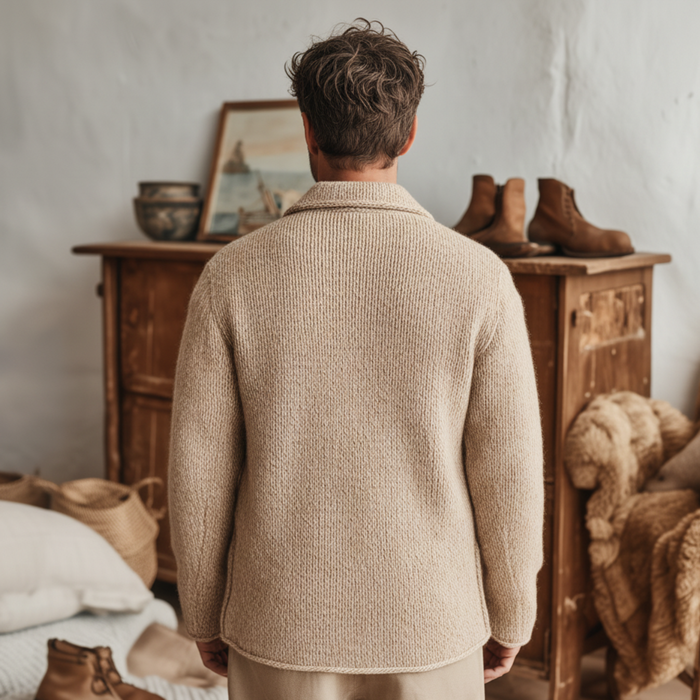 Men's Classic Casal Shirt-Style Cardigan