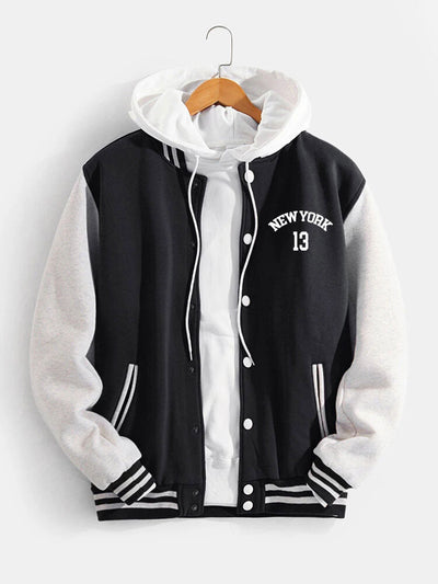 Jorge | New York Bear Print Baseball Jacket