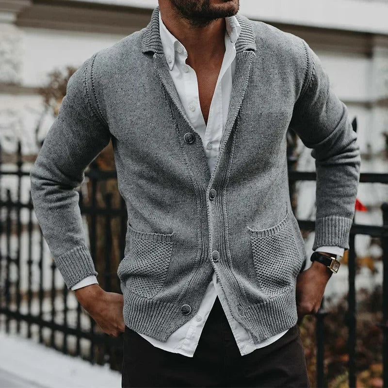 Oliver® | Knitted sweater with pockets and buttons