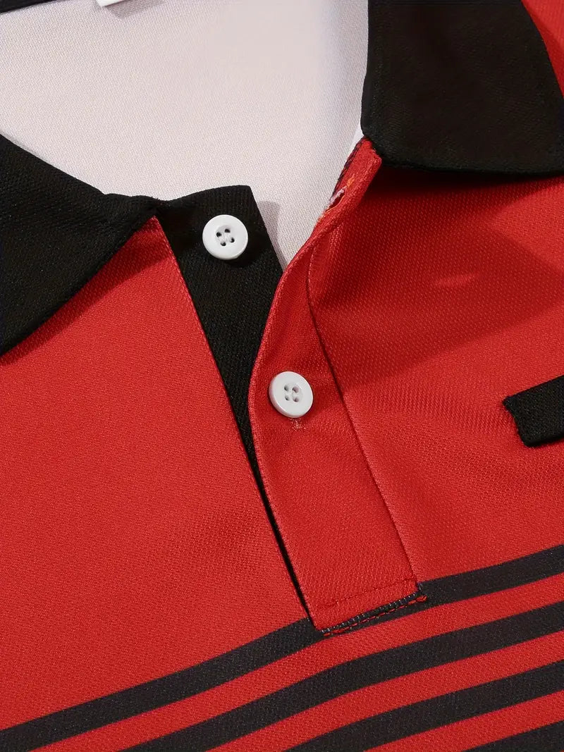 Dale® | Striped Casual Color Block Short Sleeve Shirt