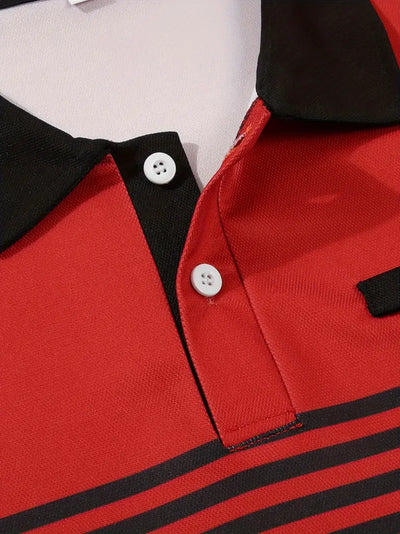 Dale® | Striped Casual Color Block Short Sleeve Shirt