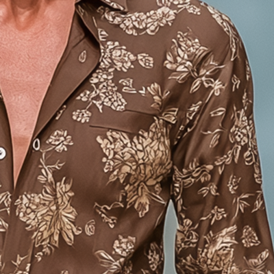 Kenneth | Men'S Vintage Print Linen Blend Long Sleeve Shirt