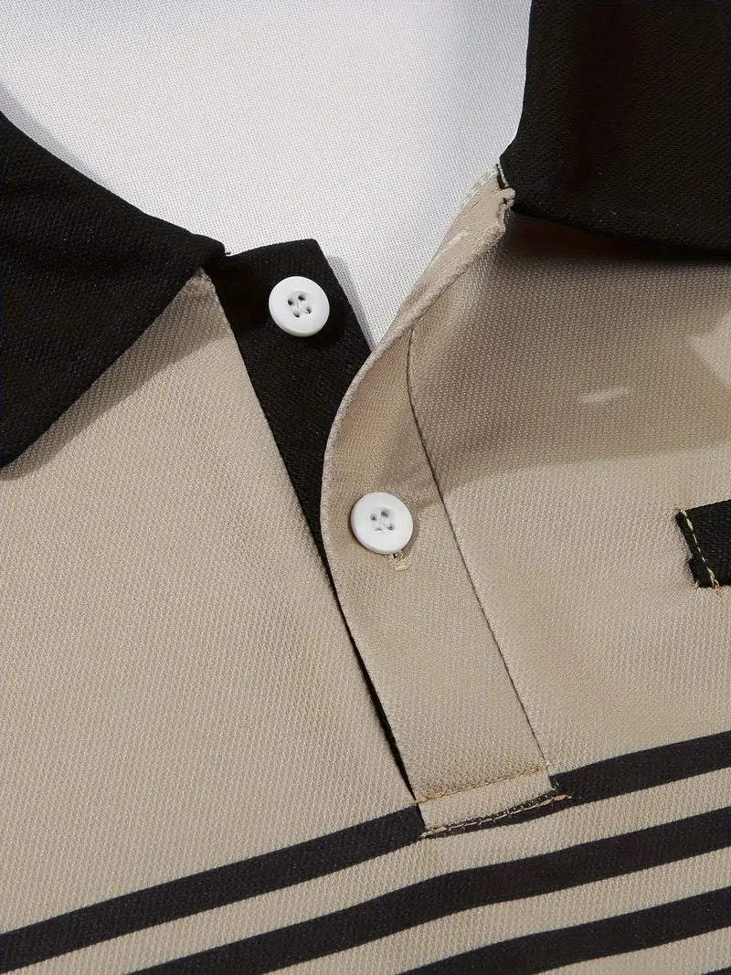 Dale® | Striped Casual Color Block Short Sleeve Shirt