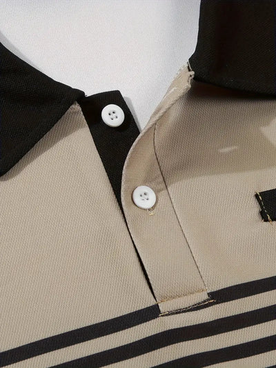 Dale® | Striped Casual Color Block Short Sleeve Shirt