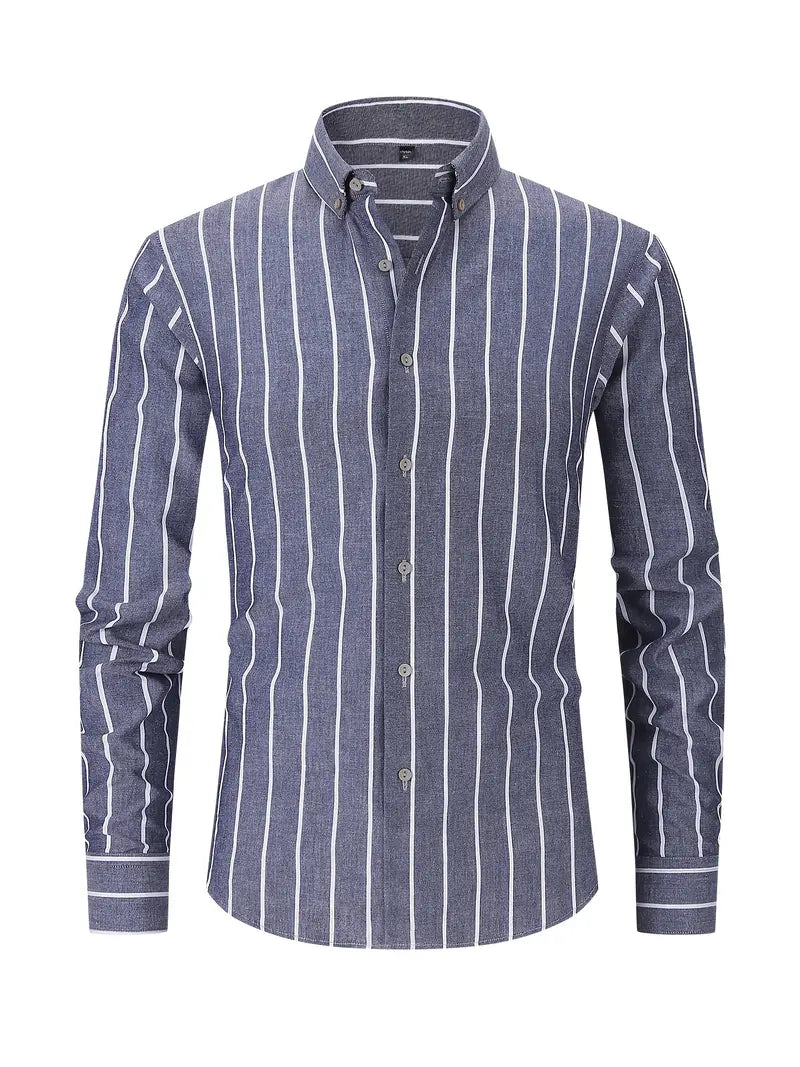 Higinio® | Casual Striped Long Sleeve Shirt For Men