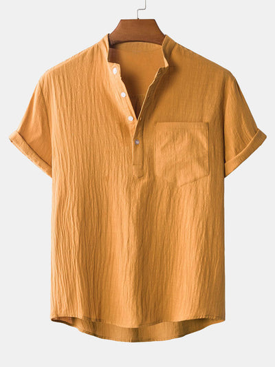 Amaan® | Henry Collar Shirt With Pocket