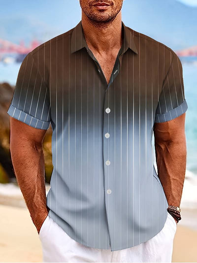 Lucrecia® | Short-Sleeved Gradient Button-Down Shirt For Men