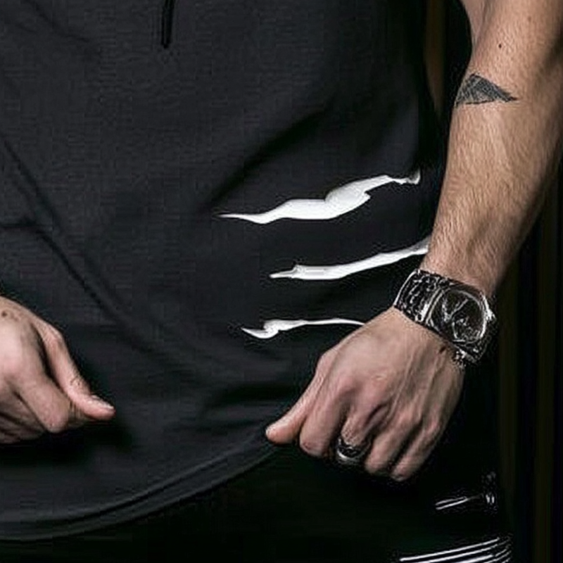 Ethan | Men'S Ripped Short-Sleeved Loose Hoodie