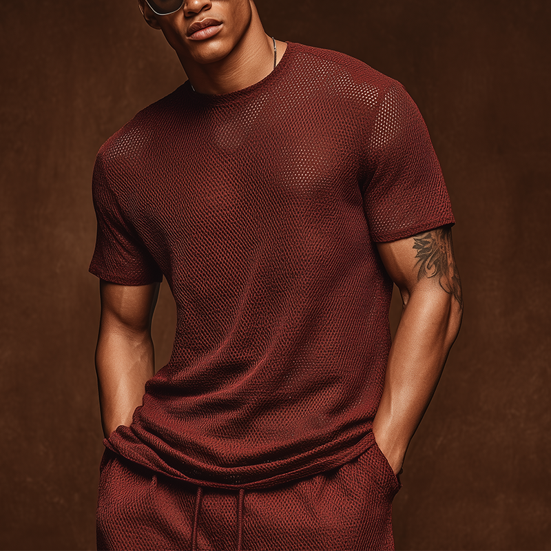 Trevor | Men'S Summer Fashion Knitted Short Sleeve T-Shirt