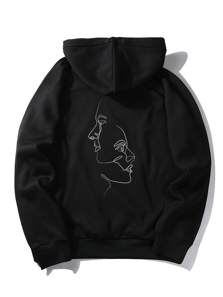 Daniel | Face Line Back Print Hoodie