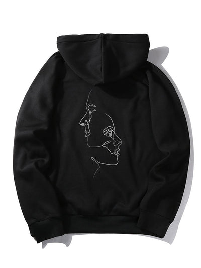Daniel | Face Line Back Print Hoodie