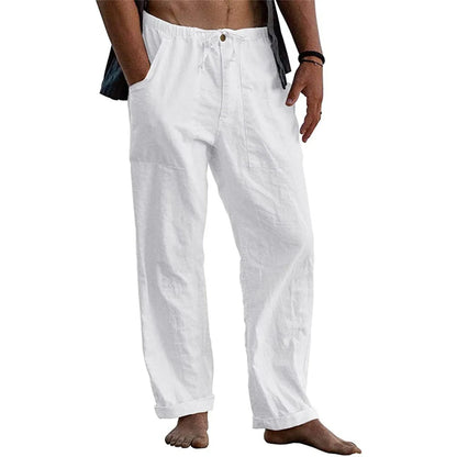 Hugo® | Straight Trousers Made Of Loose Cotton-Linen