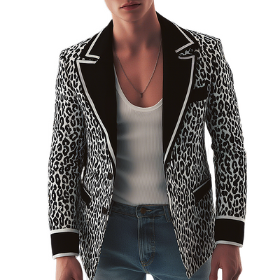 Larry | Men'S Vintage Leopard Print Single Breasted Blazer