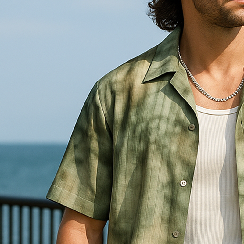 Jed | Men'S Summer Fashion Polyester Blended Printed Short Sleeve Shirt