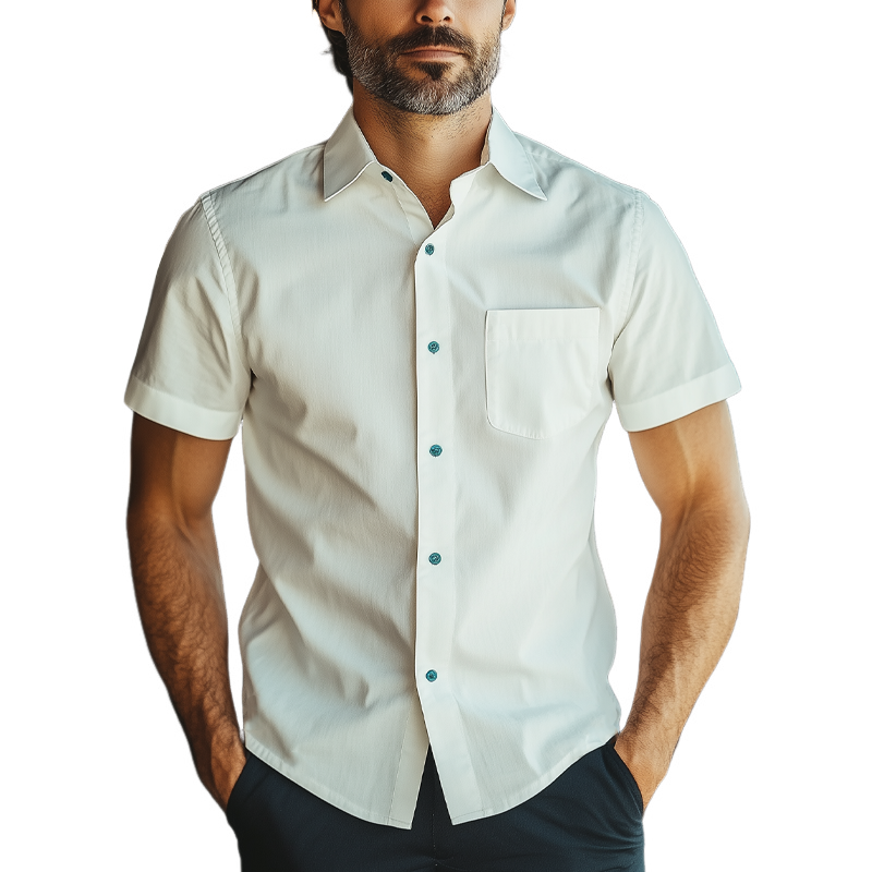Phillip | Men'S Summer Basic Cotton Short Sleeve Shirt