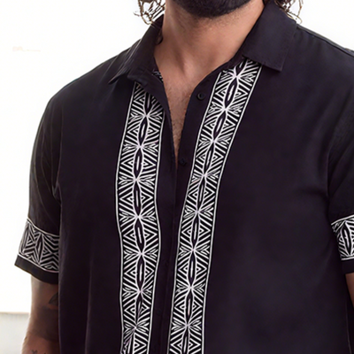 Bradley | Men'S Retro Casual Street Geometric Print Lapel Short Sleeve Shirt