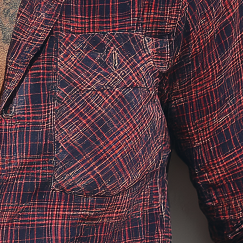 Leroy | Men'S Summer Check Print Cotton Blend Long Sleeve Shirt