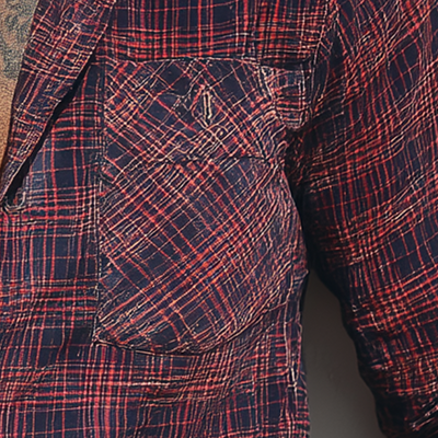 Leroy | Men'S Summer Check Print Cotton Blend Long Sleeve Shirt