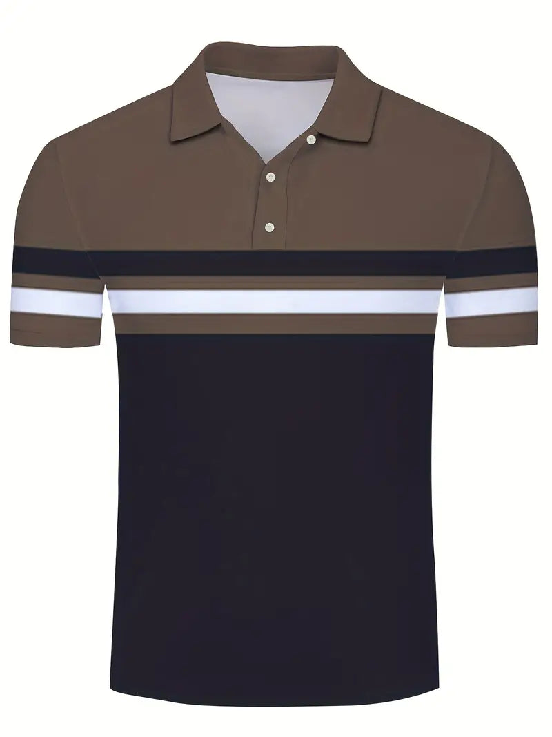 Lynn® | Casual, Trendy Striped Pattern Short-Sleeved Shirt For Men