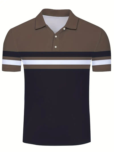 Lynn® | Casual, Trendy Striped Pattern Short-Sleeved Shirt For Men