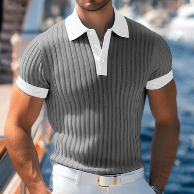 Renato | Men'S Casual Breathable Contrast Color Lapel Slim Fit Knitted Short-Sleeved Polo Shirt