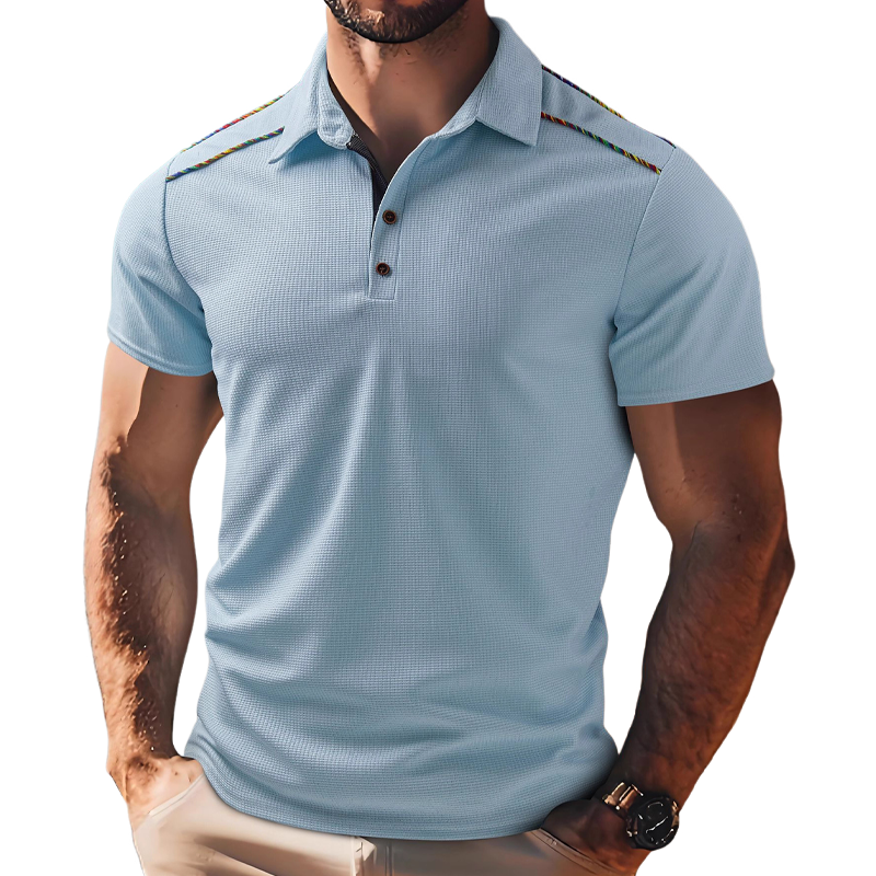 Henry | Men'S Waffle Stitching Short-Sleeved Polo Shirt