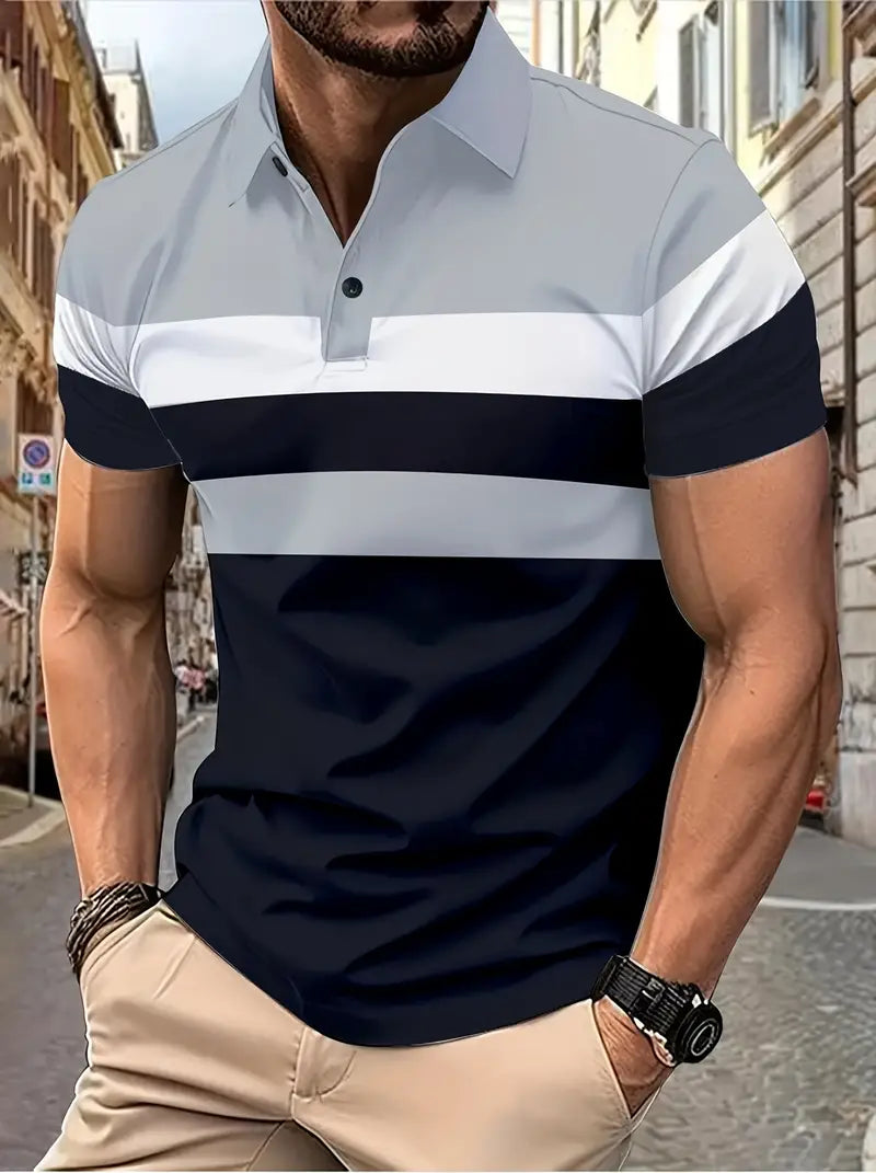 Lula® | Casual Men'S Short Sleeve Shirt With Color Block Design