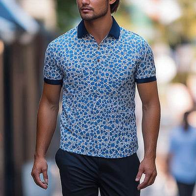 Lloyd | Men'S Summer Fashion Printed Blended Short Sleeve Polo Shirt