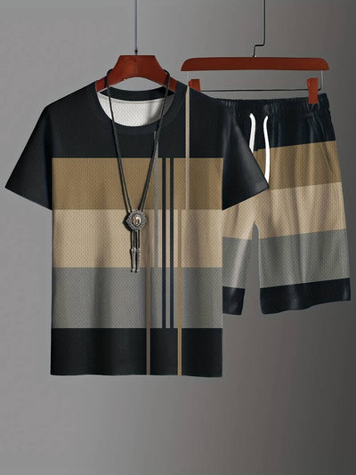 Dennis® | 2 Piece Trendy Color Block Outfits For Men
