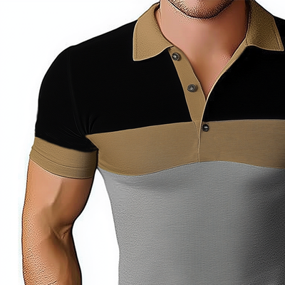 Rafael | Men'S Summer Business Colorblock Polo Collar Slim Fit T-Shirt