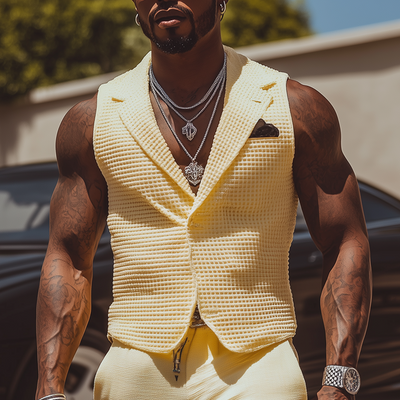 Trent | Men'S Summer Fashion Waffle Fabric Solid Color Vest