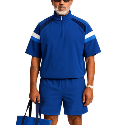 Julio | Men'S Summer Fashion Zipper Stand Collar T-Shirt Shorts Sports Set
