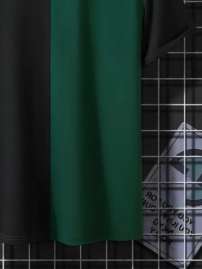 Silas® | Stylish color block t-shirt with short sleeves and a crew neck