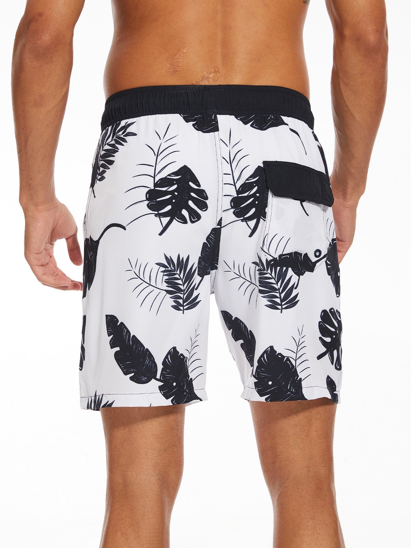 Adalbald® | 2 In 1 Tropical Leaves Print Swim Shorts