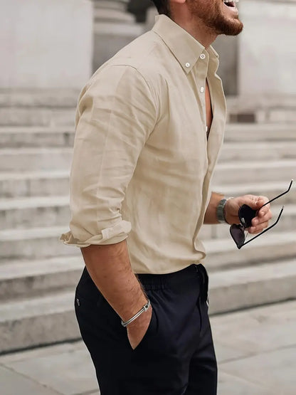 Lotis® | Casual Long-Sleeved Shirt With Button Placket