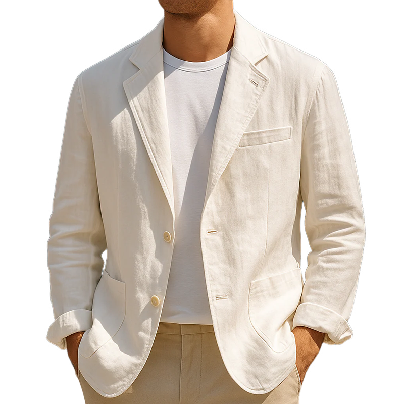 Tom | Men'S Vintage Casual Washed Linen Single Breasted Blazer