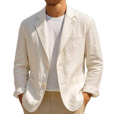 Tom | Men'S Vintage Casual Washed Linen Single Breasted Blazer