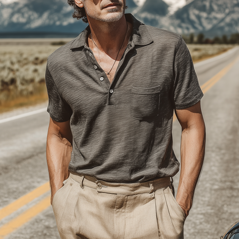 Tyrell | Men'S Spring And Summer Fashion Casual Bamboo Cotton Comfortable Breathable Short-Sleeved Polo Shirt