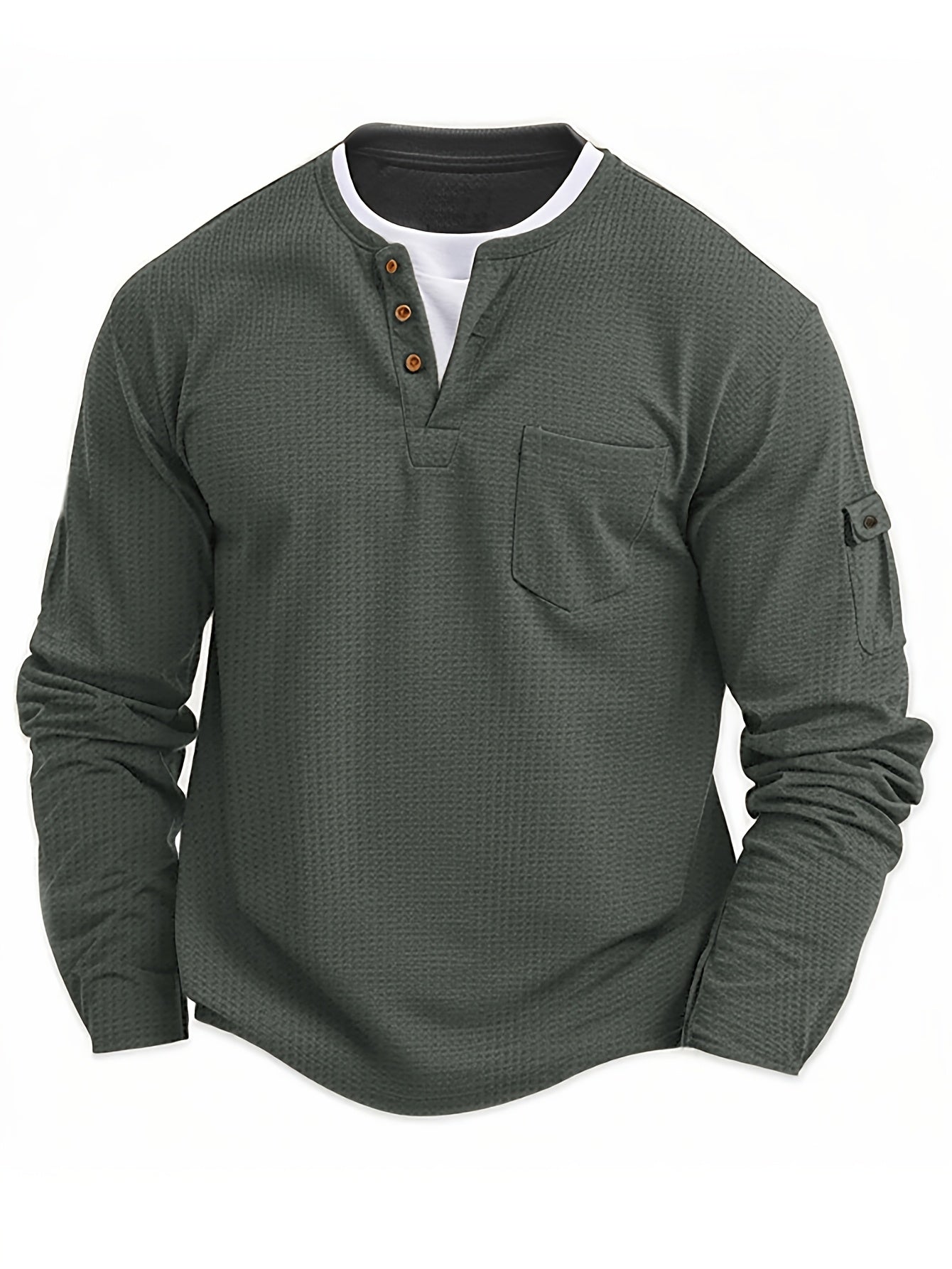 Isiah | Long-sleeved polo shirt with buttons and pocket