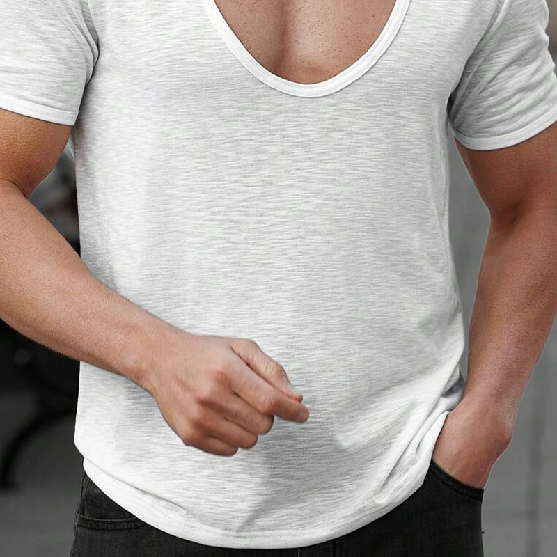 Frank | Men'S Solid Color Cotton Blend Short-Sleeved T-Shirt