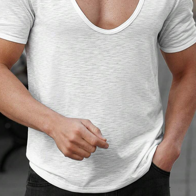 Frank | Men'S Solid Color Cotton Blend Short-Sleeved T-Shirt