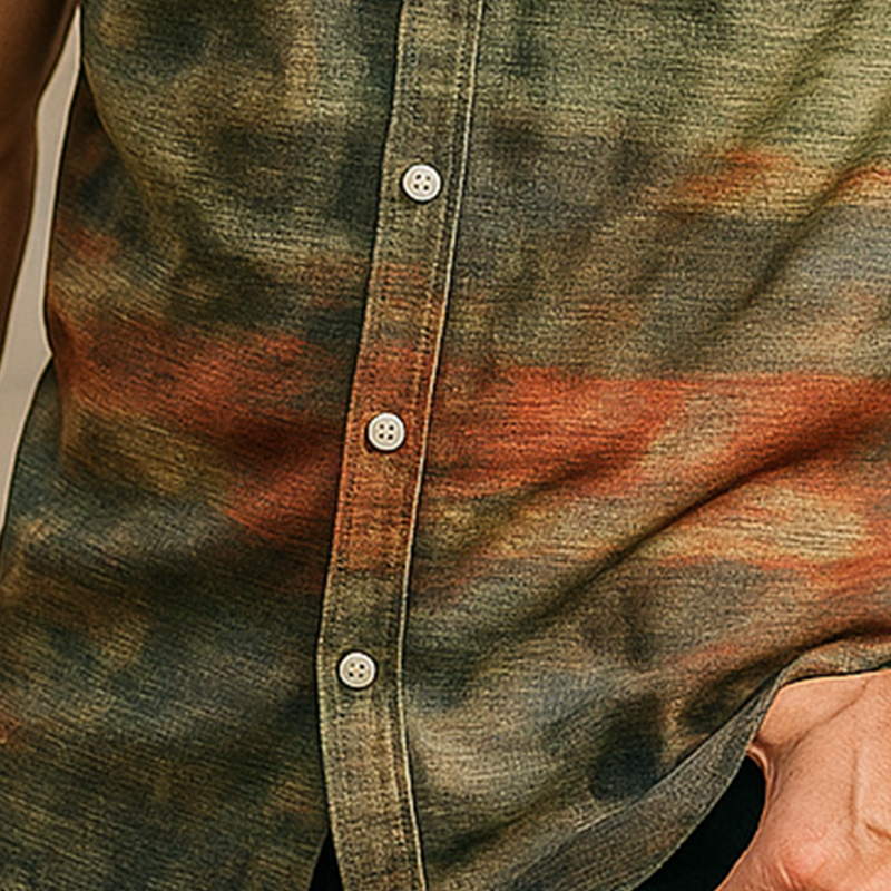 Jerome | Men'S Summer Fashion Printed Polyester Blended Short Sleeve Shirt